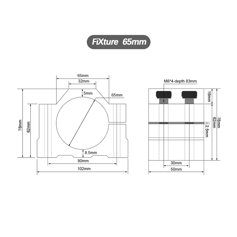 diameter 52mm 65mm 80mm spindle motor bracket seat & screw cnc
