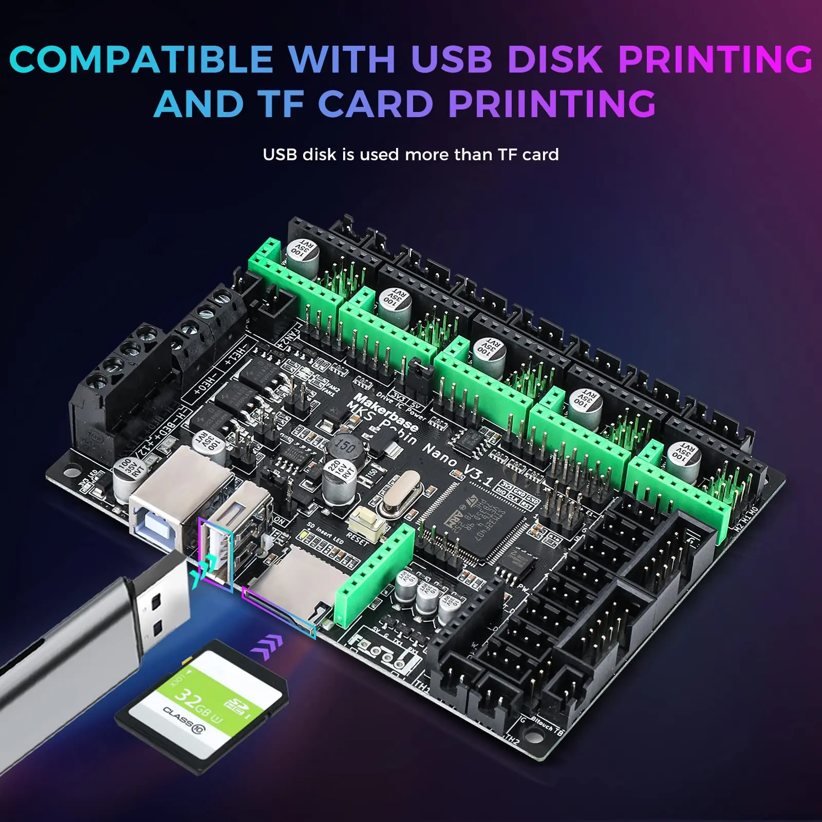 MKS Robin Nano V3.1 32 Ʈ  , 3.5 ġ TS35 ġ ũ, 3D  κ ü ǰ, Marlin 2.x Klipper