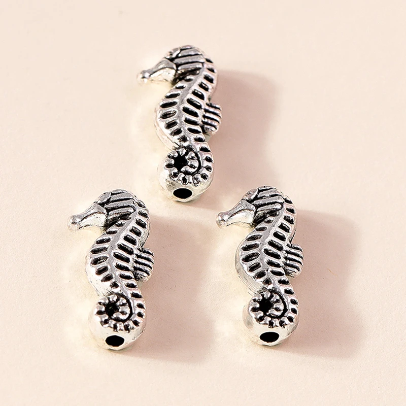 Leslie 30 Stück Metall-Silberfarbene Schildkröten-Charm-Perlen Retro Meeresschildkröten-Anhänger DIY Handgemachter Schmuck Bastelzubehör – Detail 7