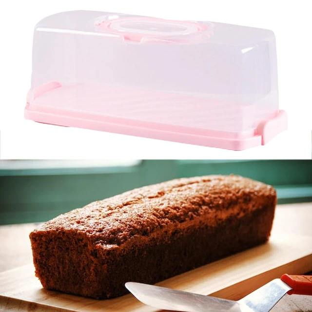 Rectangular Bread Keeper with Lid Transparent Storage Container Durable  Bread Bins for Cabinet Swiss Roll Bar Cake Banana Bread - AliExpress