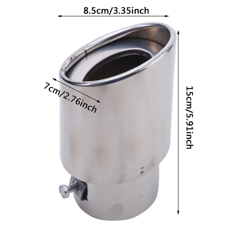 Universal Stainless Steel Chrome Car Tail Rear Straight Round Exhaust Pipe Tail Muffler Pipe Tip Accessories