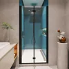 32" W x 72" H Double Fold Glass Shower Door, 1/4" Folding Clear Glass Shower Panel Pivot Swing Frameless Shower Door 3