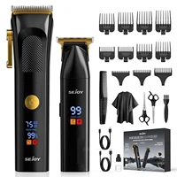 Sejoy Professional Electric Hair Clippers Kits 2 Gears Speeds LCD Rechargeable Hair Trimmers for Men Cordless Hair Cut Machine 1