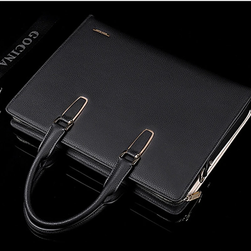 The New2021 Men's Bag Genuine Leather Men Briefcase for Laptop 14 Messenger Men's Leather Bag Business Portfolio for Document A4
