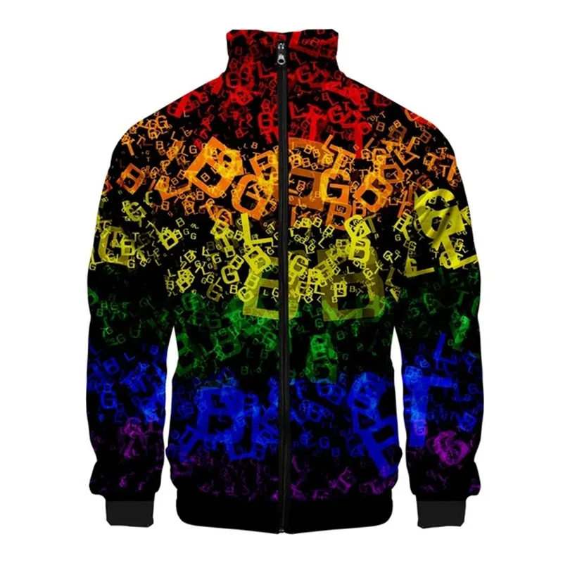 thumbnail image 1 of Chaqueta con cremallera y estampado 3D de arcoíris LGBT para hombre y mujer, sudadera de moda para primavera y otoño, tops cómodos, abrigo de calle, ropa para hombre, 1 of 5