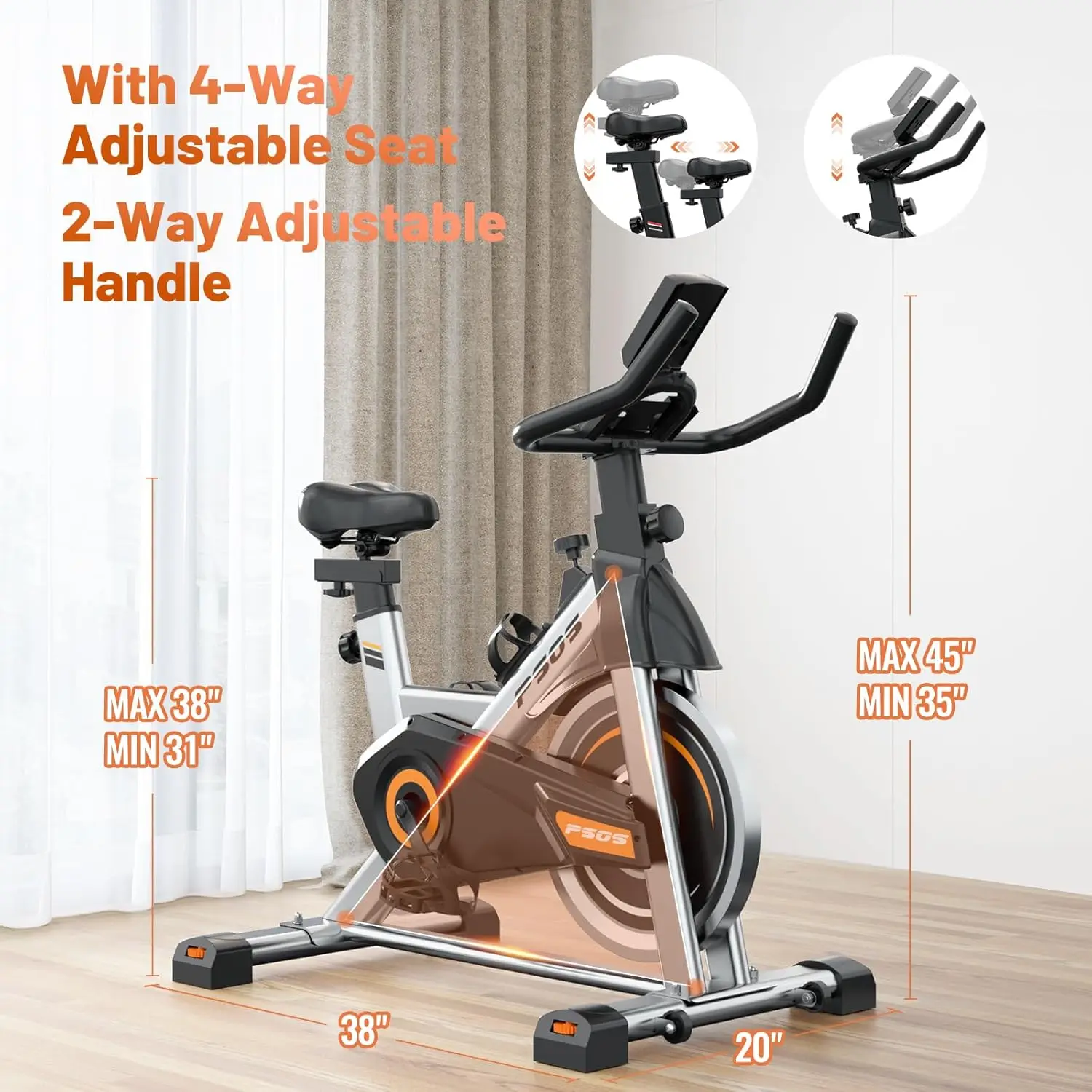 Bike, Stationary Bikes for Home Gym,Workout Bike With Belt Drive,Indoor Cycling Bike With Digital Display & Comfortable