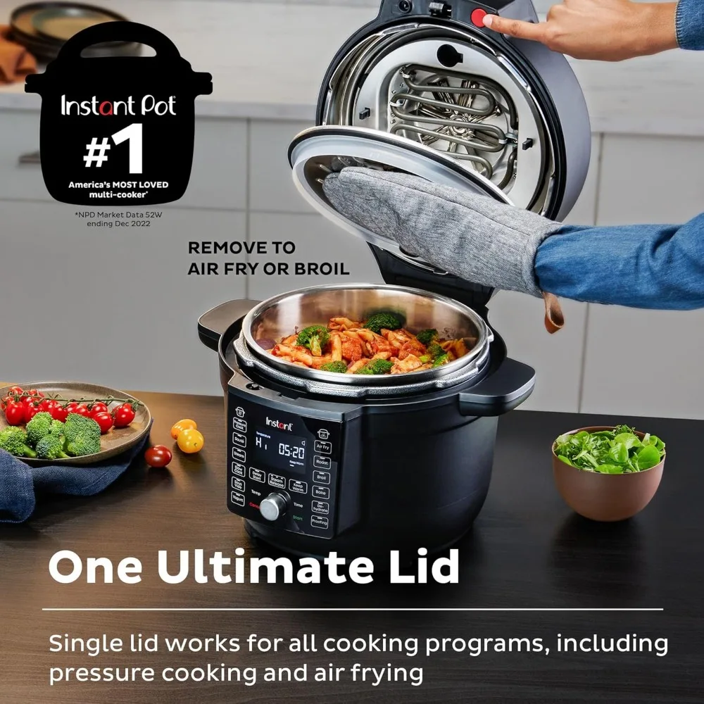 Duo Crisp Ultimate Lid, 13-in-1 Air Fryer and Pressure Cooker Combo, Sauté, Slow Cook, Bake, Steam, Warm, Roast, Dehydrate 4