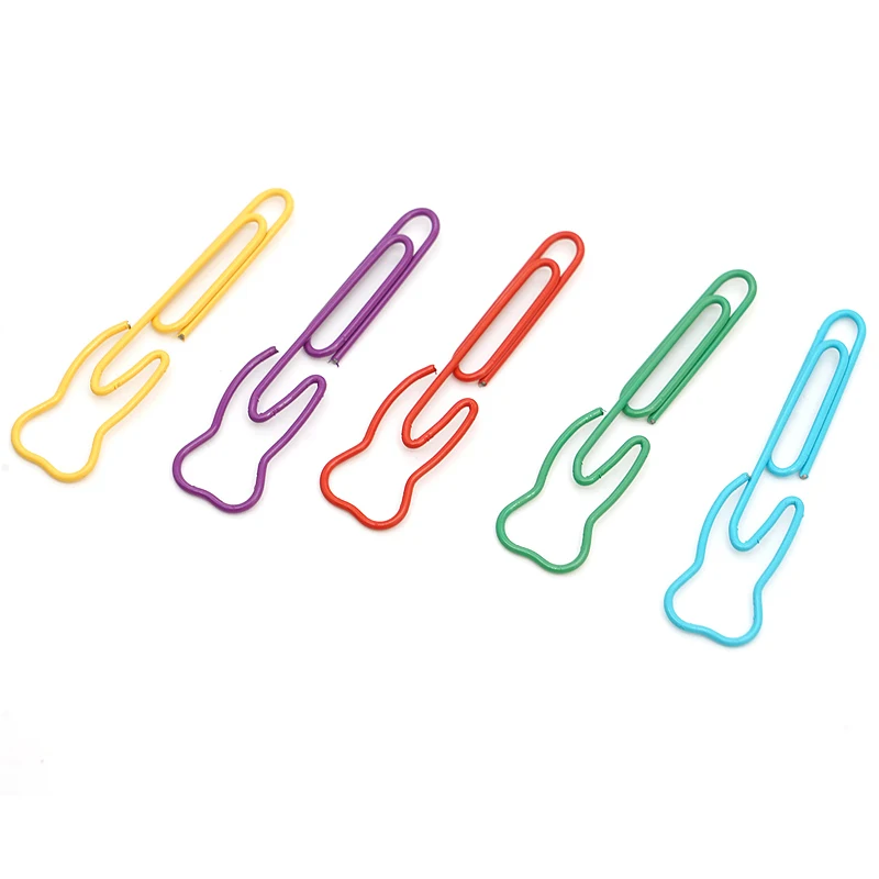 치과 진료소 선물 귀여운 치아 모양의 종이 클립, 금속 북마크 바인더, 노트 정리 클립, 치과 사무용품, 100 개