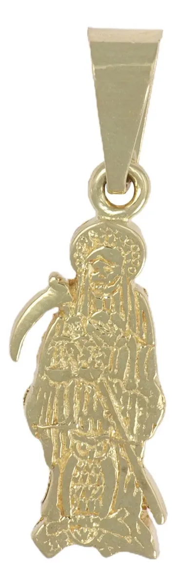 Dije De La Santa Muerte En Oro De 10k De 2.7 Cm