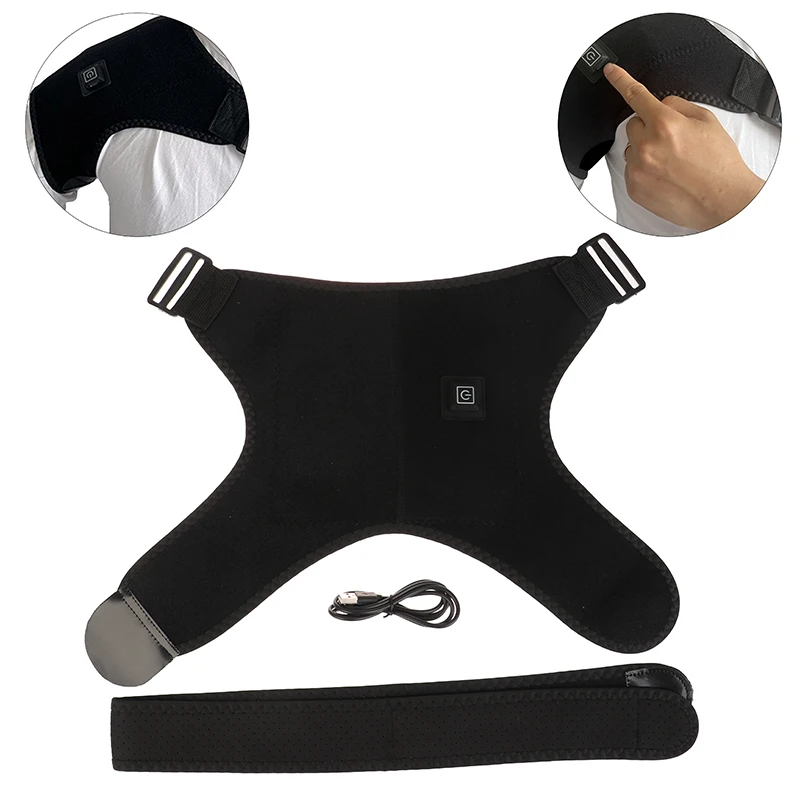 Heat Therapy Shoulder Brace Adjustable Shoulder Heating Pad for Frozen Bursitis Tendinitis Strain Hot Cold Support Wrap