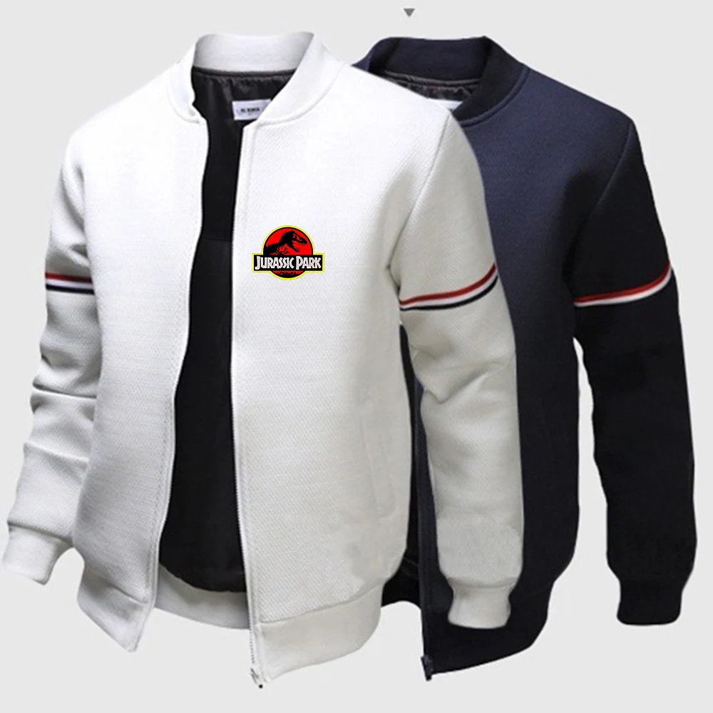 

2023 Jurassic Park New Men's Casual Flying Jacket Coat Printed Bomber Sports Zipper Coat Stand-up Long Sleeve Street Wear