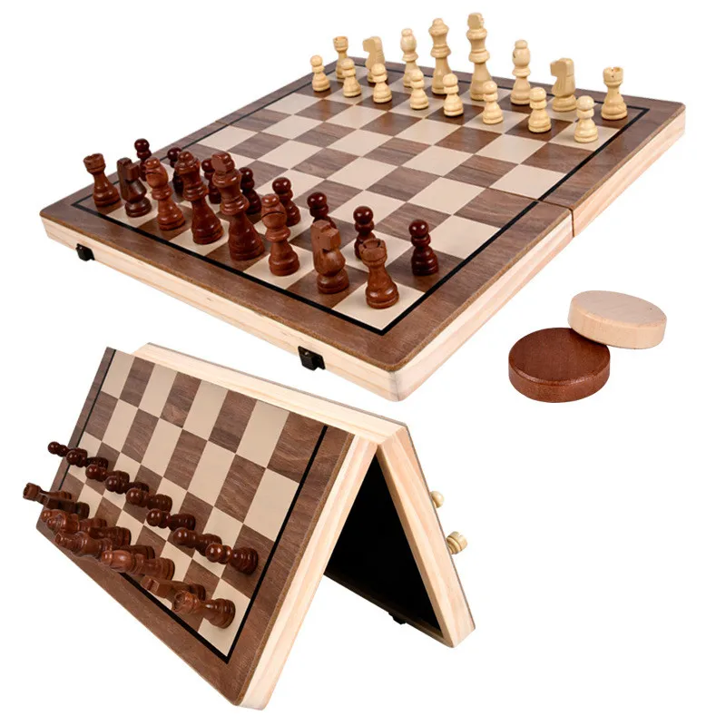  Chess Checkers Backgammon 3-in-1 Board Games Sets