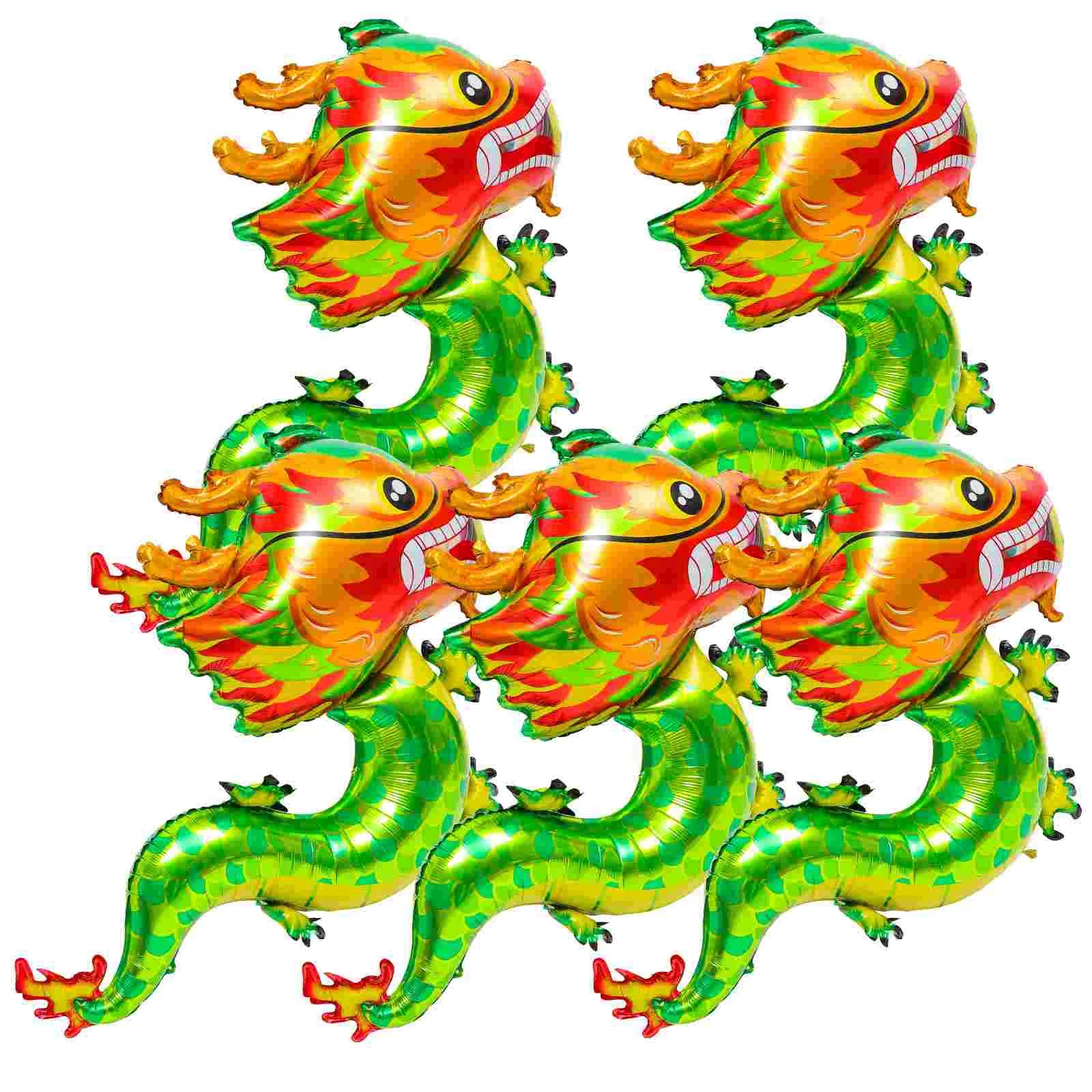 

5pcs Aluminum Foil New Year Party Balloon Adorable Dragon Balloon New Year Party Balloon Decor