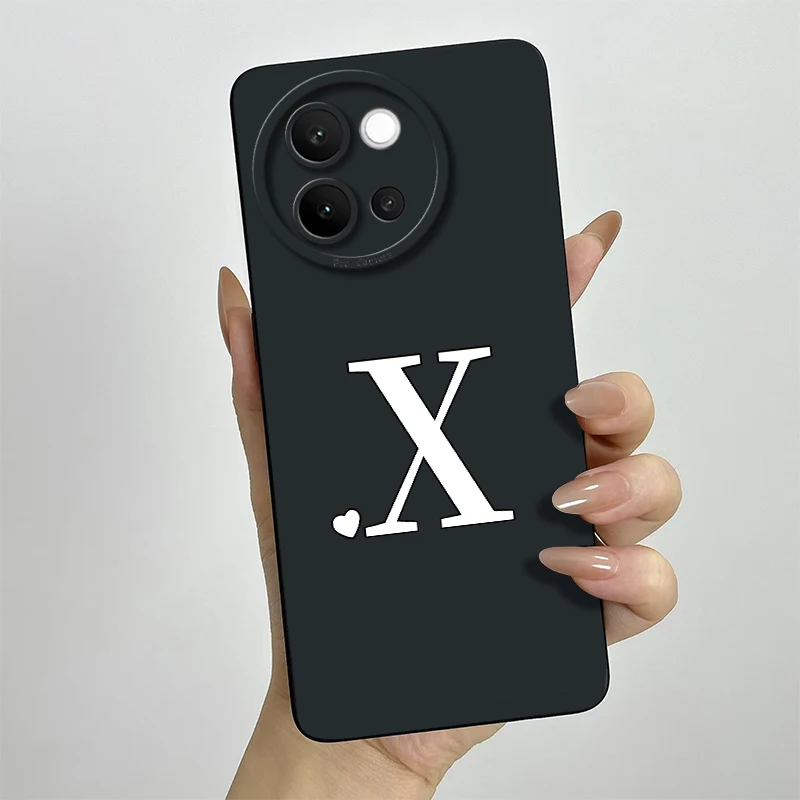 Cute Letters Shockproof Liquid Silicone Phone Case - Durable Back Protector, Bumper Design