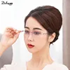 Diamond Cutting Reading Eyeglasses Alloy Rimless Women Pink Gradient Reading Glasses Woman Rhinestone Metal Anti Blue +4.0 5
