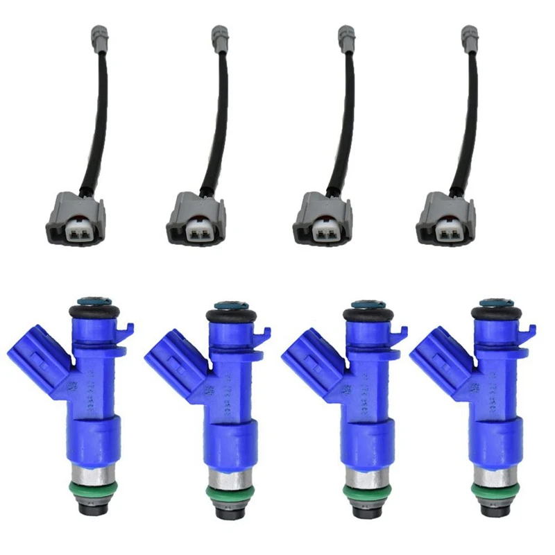 

4Pc 410Cc RDX Fuel Injector with Plugs for Honda Acura 07-12 Civic Integra RSX K20 K24 B16 B18 16450RWCA01 16450-RWC-A01