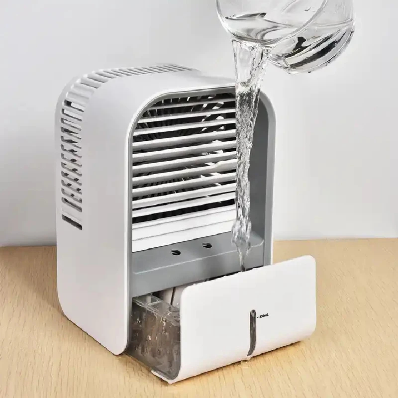 Portable Fan  Air Conditioning Mini Rechargeable USB Fan Desktop Spray Humidifier Home  Air Cooler For Room