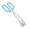 Scissor Tongs Stainless Steel Food Tongs With Wrap Handle Angled Bread Clamp For BBQ Grilling Cake 11 inch Safe Heat Resistant 6