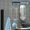 Shower Door Hooks 7-inch Clear Acrylic Extended Over Door Hooks for Bathroom 0.47-in Frameless Glass Door Tool Free Shower Towl 2