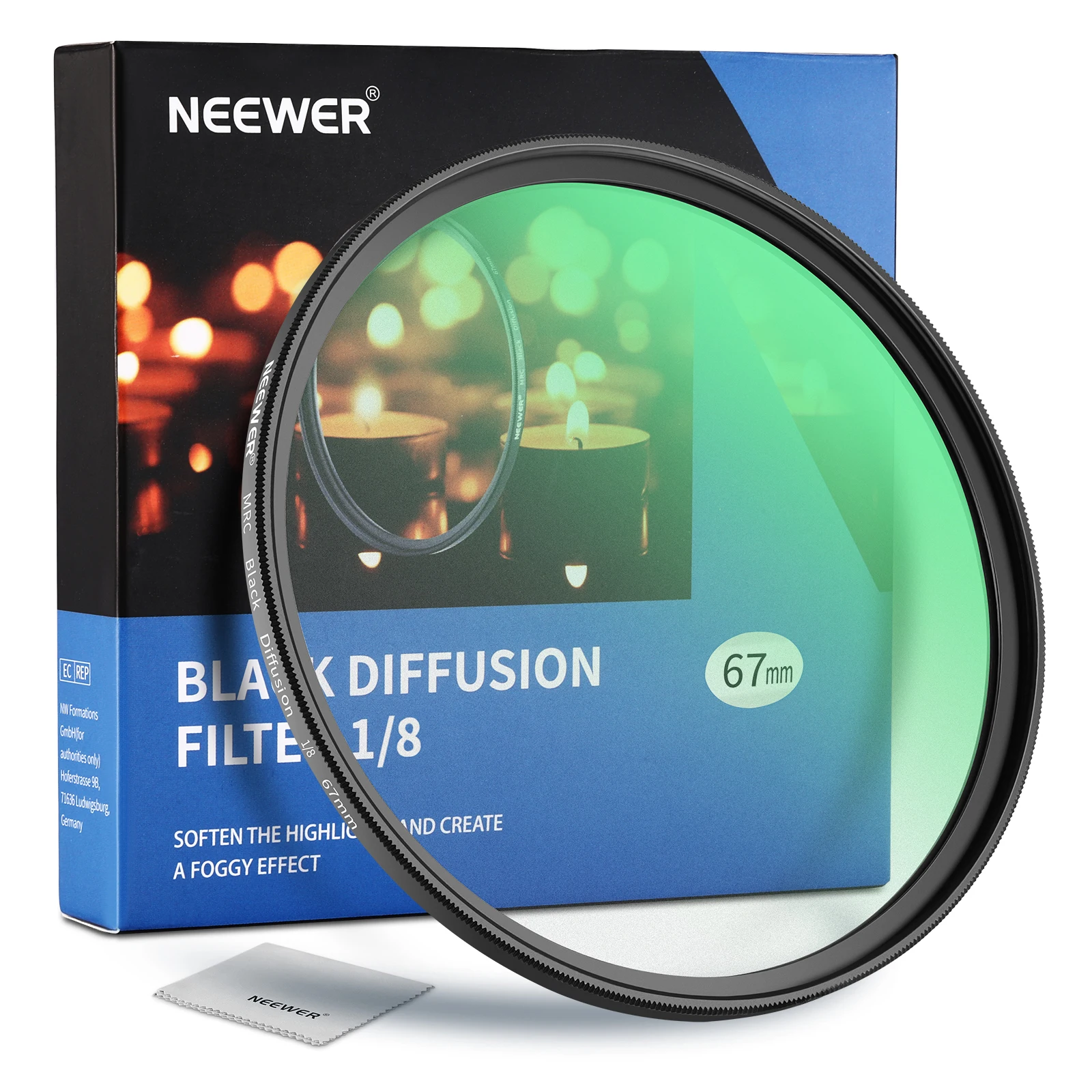 Black Diffusion 1/8 Filter Mist Dreamy Cinematic Effect Filter HD