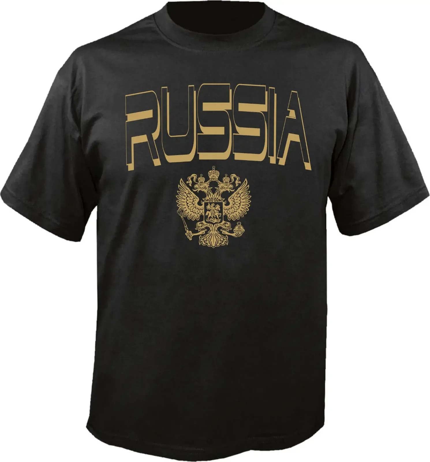 

Рубашка с эмблемой России, двухсторонняя эмблема орла, 100% хлопок, с круглым вырезом, летняя повседневная мужская футболка с коротким рукавом, размеры