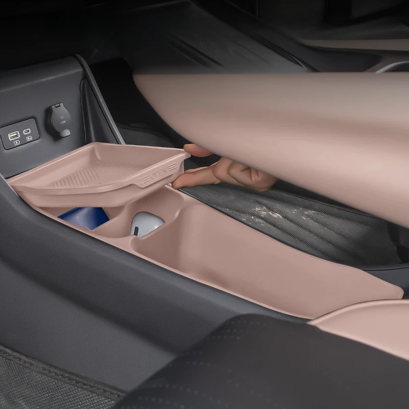 For BYD Seagull Central Control Storage Box Armrest Double Storage Box Silicone Interior Supplies Car Accessories Tools