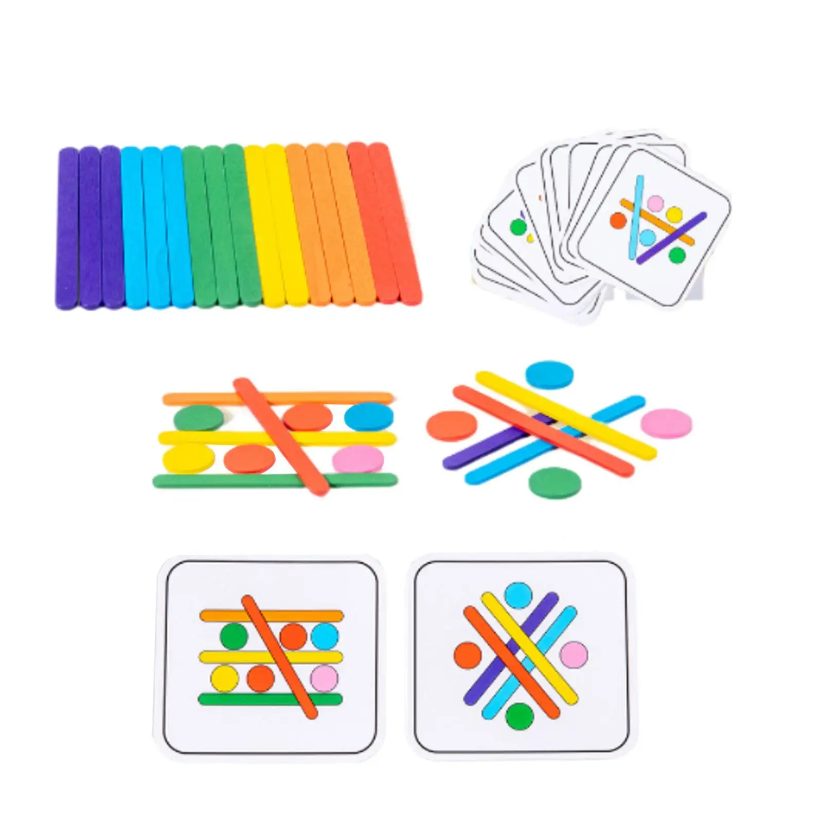 

Wooden Sticks Jigsaw Puzzle Logical Thinking Matching Games Children Early Learning Montessori Toys for Parties Preschool
