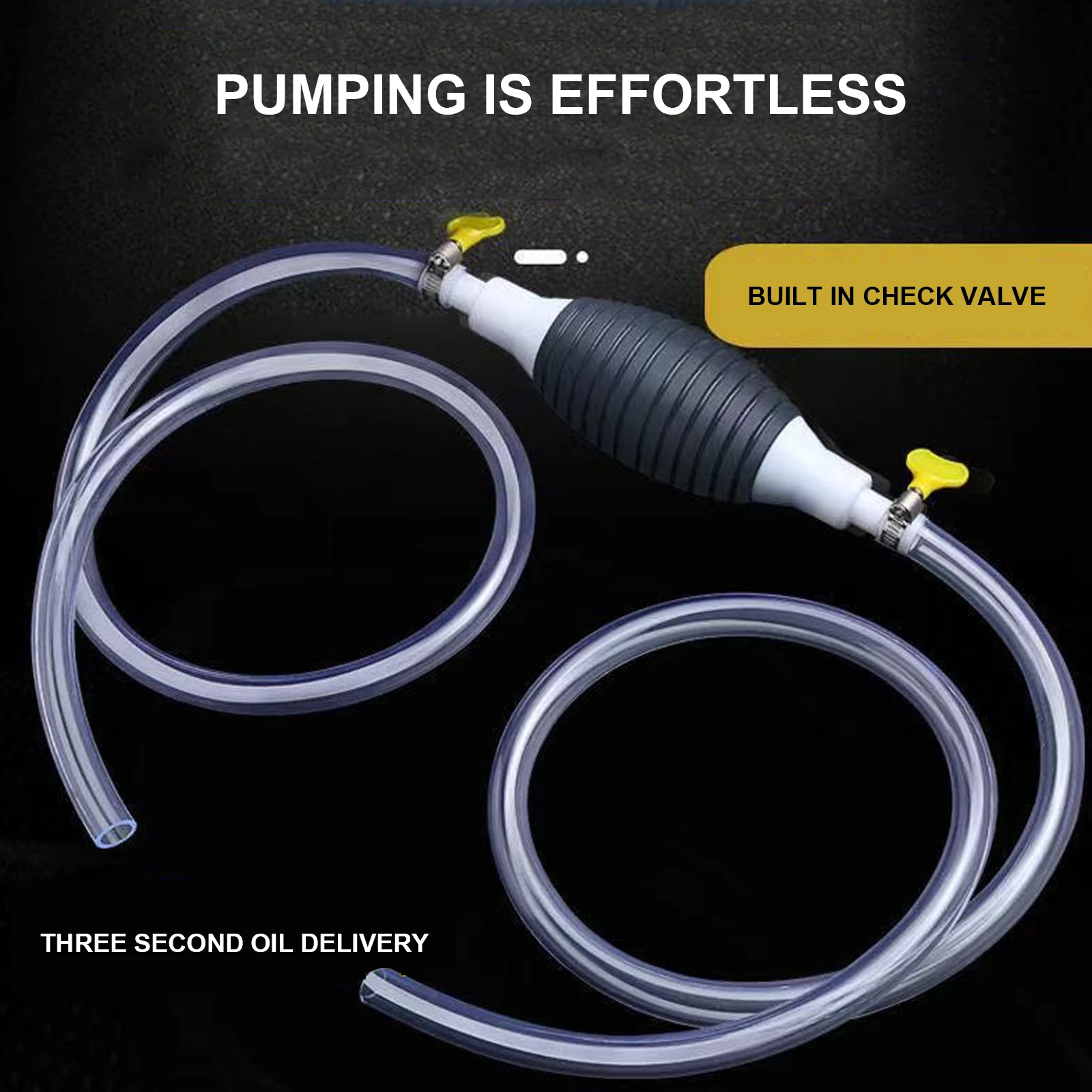 Pompe à Main Transfert Liquide - 2m Tuyau, Pour Essence, Diesel, Eau | Diamètre 8mm