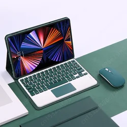 Multilingual Trackpad Keyboard Case with Protective Cover for Russian (Green with mouse)