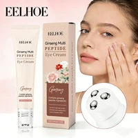 Multi Peptide Eye Cream Roller Massager Lighten Dark Circles Fade Fine Lines Anti-Puffiness Ginseng Serum Firming Eye Skin Care