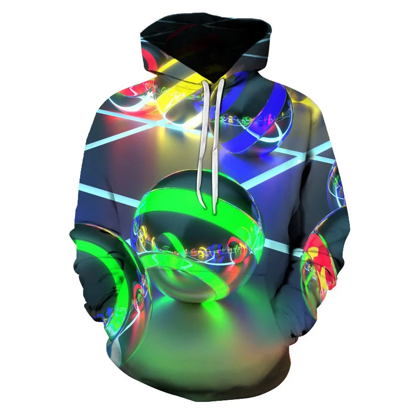 thumbnail image 1 of Sudadera con capucha con estampado geométrico en 3D y corazón de amor para hombre, sudaderas de manga larga con patrón colorido para primavera y otoño, sudaderas con capucha de calle, 1 of 4