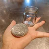 High-End Glass Storage Bottle Artificial Diamond-Encrusted Empty Bottle Portable Gold Bean Mini Object Storage Jar 5