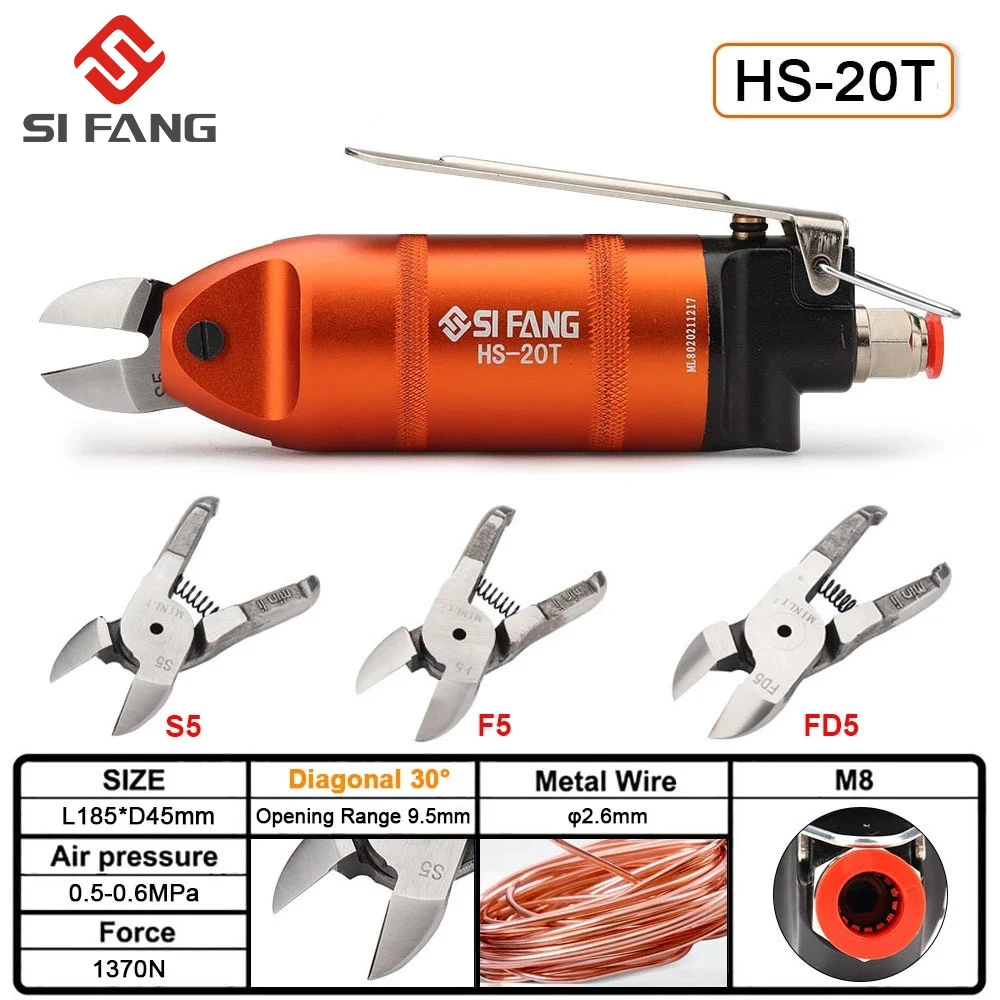 HS-20 Pneumatic Scissors 1370N Shear Cutting Tools Pliers Cutter forfor Cutting the Plastic, Iron, Copper and other Wires ingbont metal snip aviation scissor kitchentool cut shear household scissors industrial cutter diy handheld cutting tools