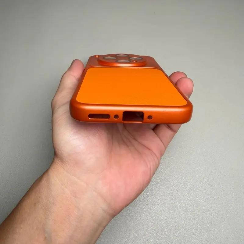 Luxury Matte Leather Back Cover - Premium Lens Protection Case