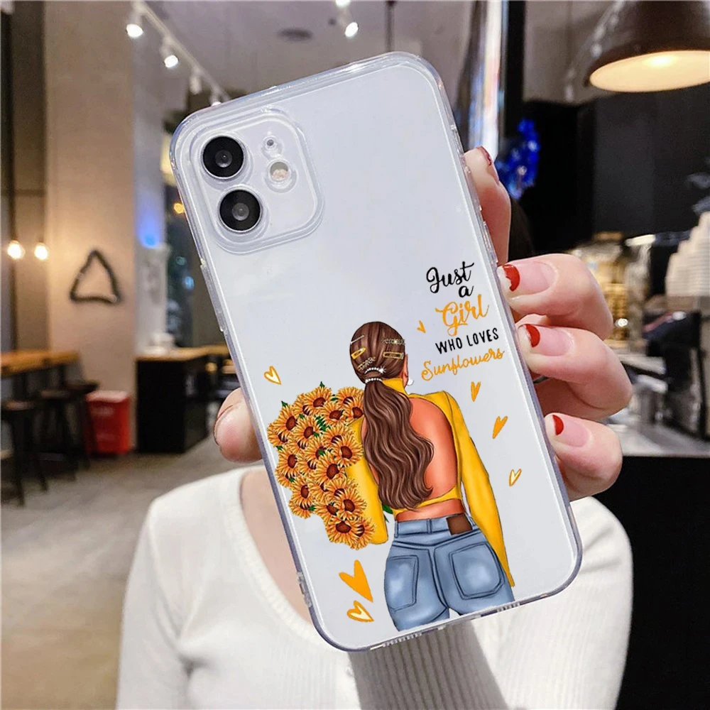 Coque Anti-choc GLAMOUR GIRL 01 Pour IPhone 6 à 15 Pro Max - Blanc Mat - Générique