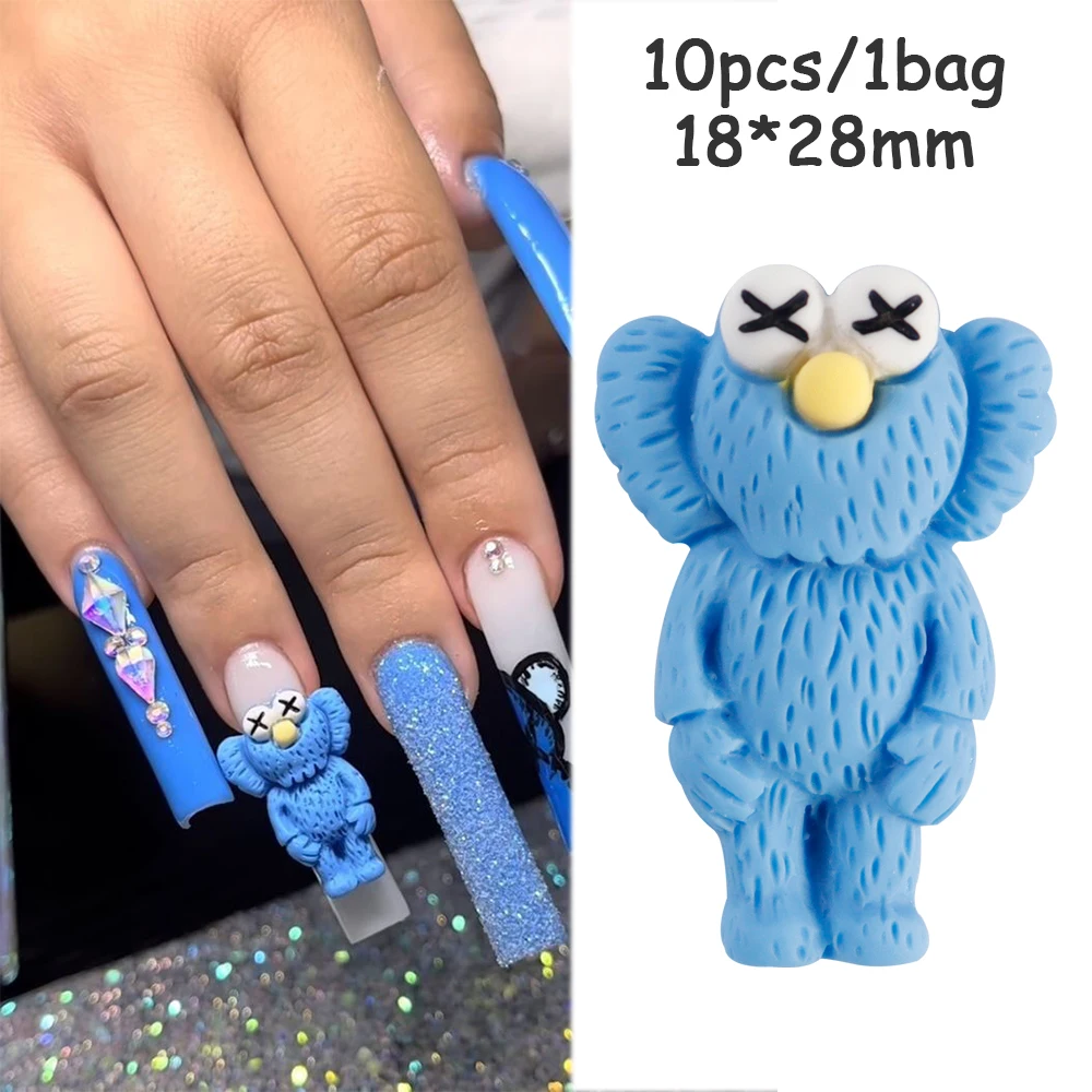 10Pcs 3D Cartoon Character Nail Art Decoration 13x8cm Pink