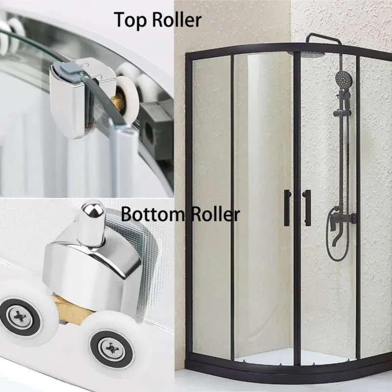 Shower Screen Door Rollers Zinc Alloy Runners Wheels Twin Top Replacement Shower Wheel Runner Pulleys 4 Pcs for 12-14mm glass shower door rollers sliding door roller shower room pulley shower room rollers sliding door pulley
