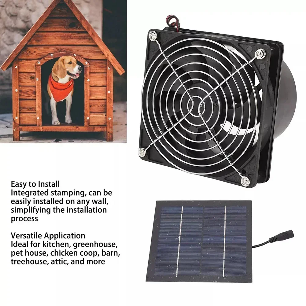 50W Solar Exhaust Fan Solar Panel Monocrystalline Silicon Panel For Outdoor Cooling Kitchen Greenhouse Pet House Exhaust