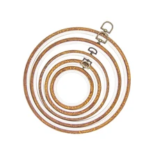 Sewing Tool Round Bamboo Embroidery Hoops Frame Set DIY CrossStitch Needle Craft Tool Plastic Embroidery Hoop Rings Retro Craft