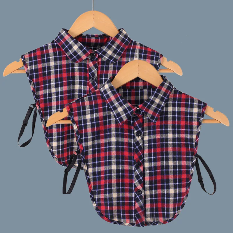 

Unisex Casual Plaid Fake Collar for Women and Mens Blouse Detachable Shirt Collar for Woman False Collar Lapel Blouse Faux Col