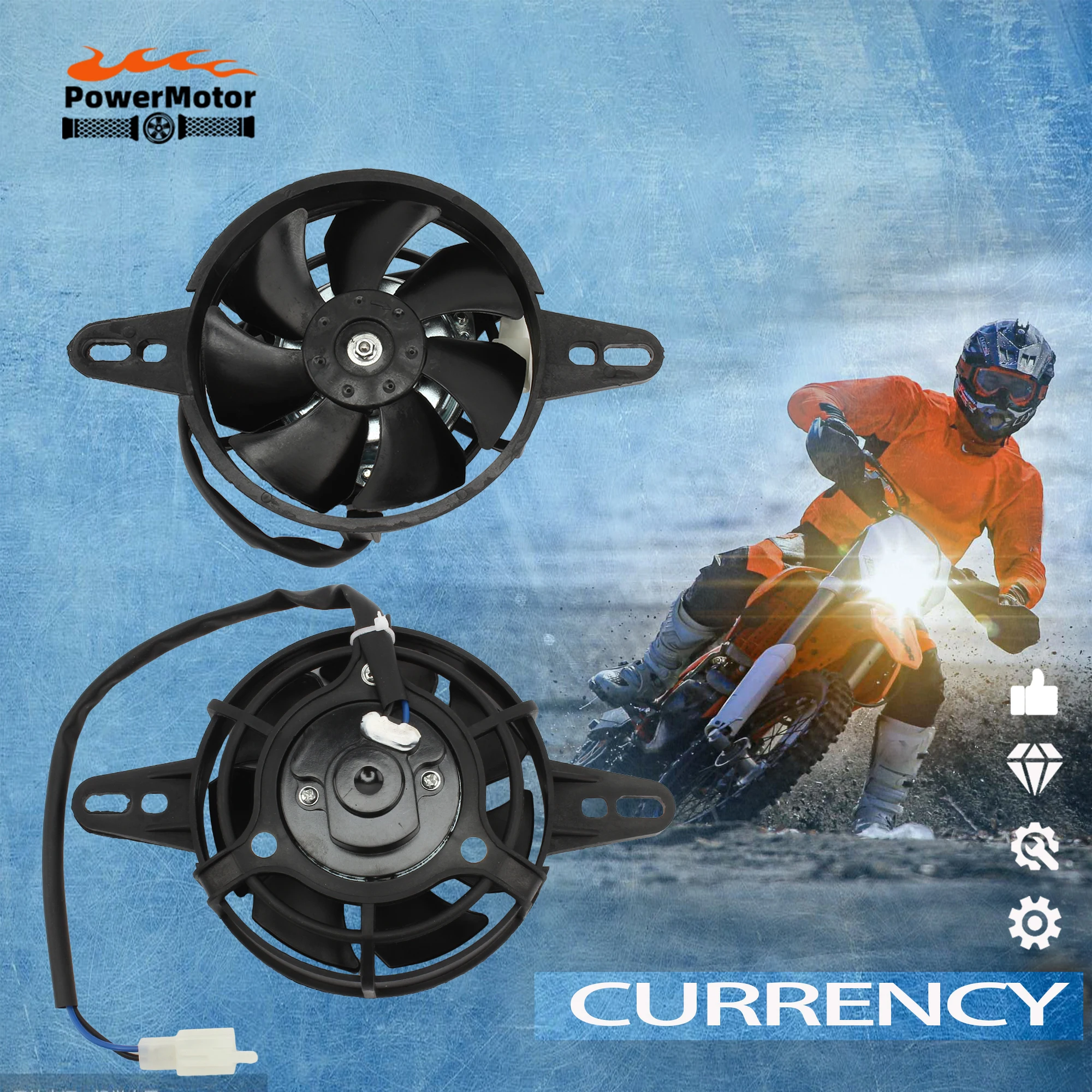 Motorcycle Cooling fan Oil Cooler Electric Radiator Engine Electrofan for 150cc 200cc 250cc Go Kart Buggy Motocross Enduro