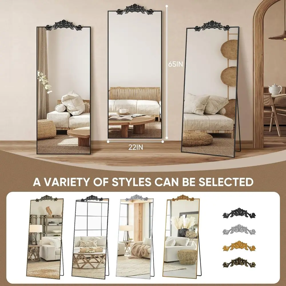 65 x 22 Black Full-Length Mirror 6
