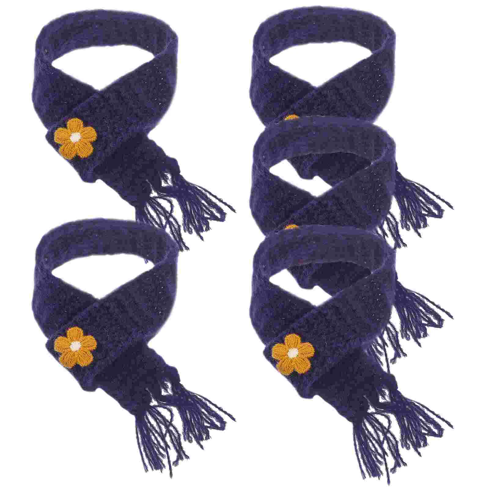 

5 Pcs Wool Knitted Small Scarf Party Favor Decorative Accessories Replaceable Mini House Yarn Supply