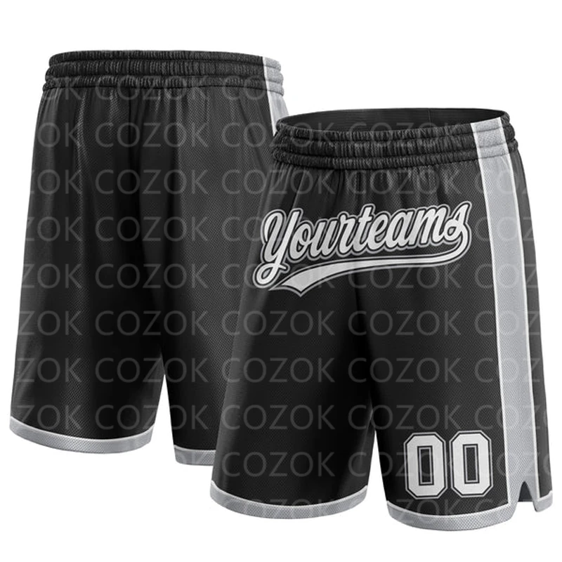 Custom Black Yellow Authentic Basketball Shorts 3D Printed Men Shorts Your Name Mumber Quick Drying Beach Shorts 4