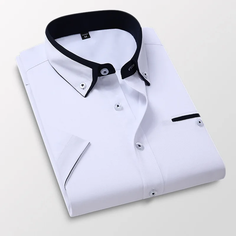 Fashion Men's Summer Short Sleeve Printed Dress Shirts Comfortable