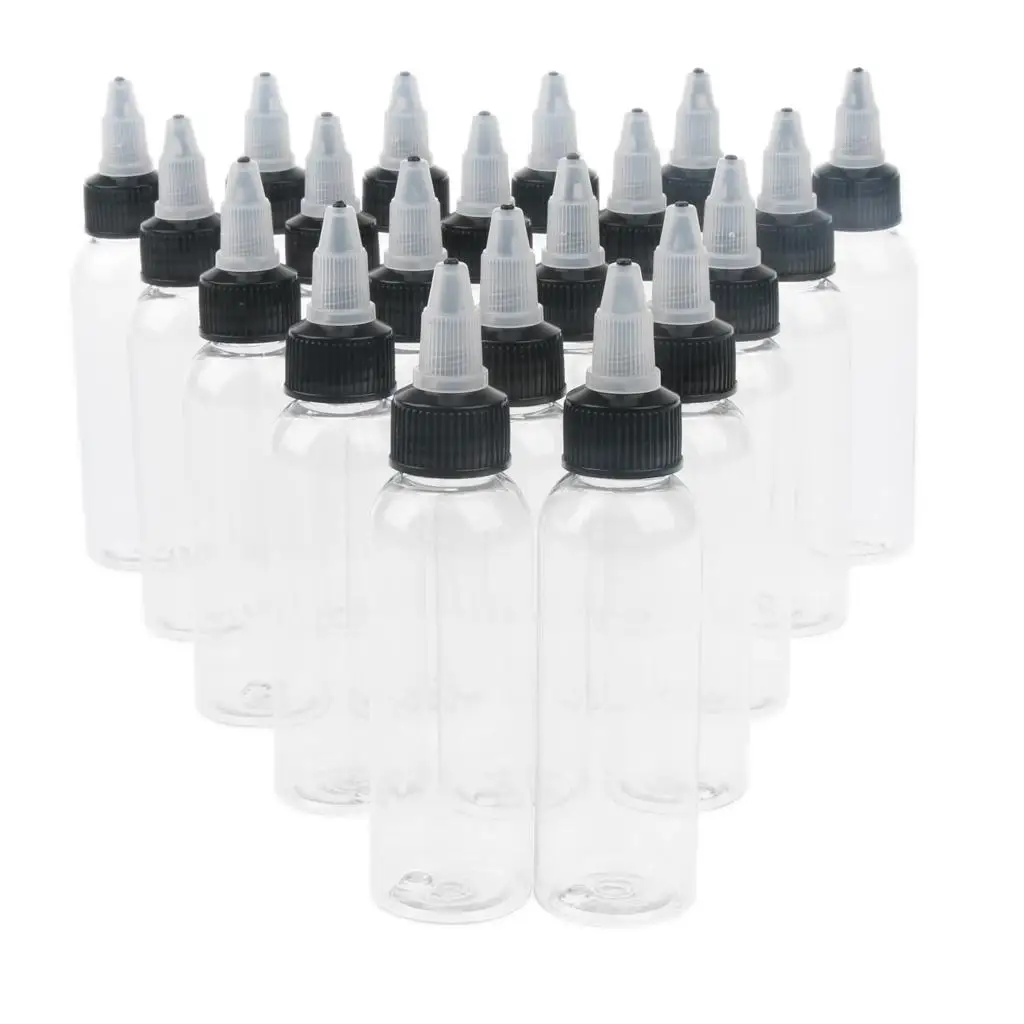 20 Pcs Empty Plastic Squeeze Bottles with Twist Cap for Ink liquid Painting Glue, Painting, Leak proof