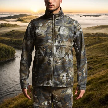 Men's Three-in-one membrane stand collar composite polar fleece outdoor Traverse Jacket - Camouflage Hunting Wear - Fishing jacket 3