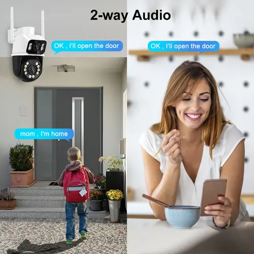 8MP 4K Wifi Camera PTZ Dual Screen AI Human Detection Auto Tracking Outdoor ONVIF CCTV Security Surveillance Camera ICSee - Image 4