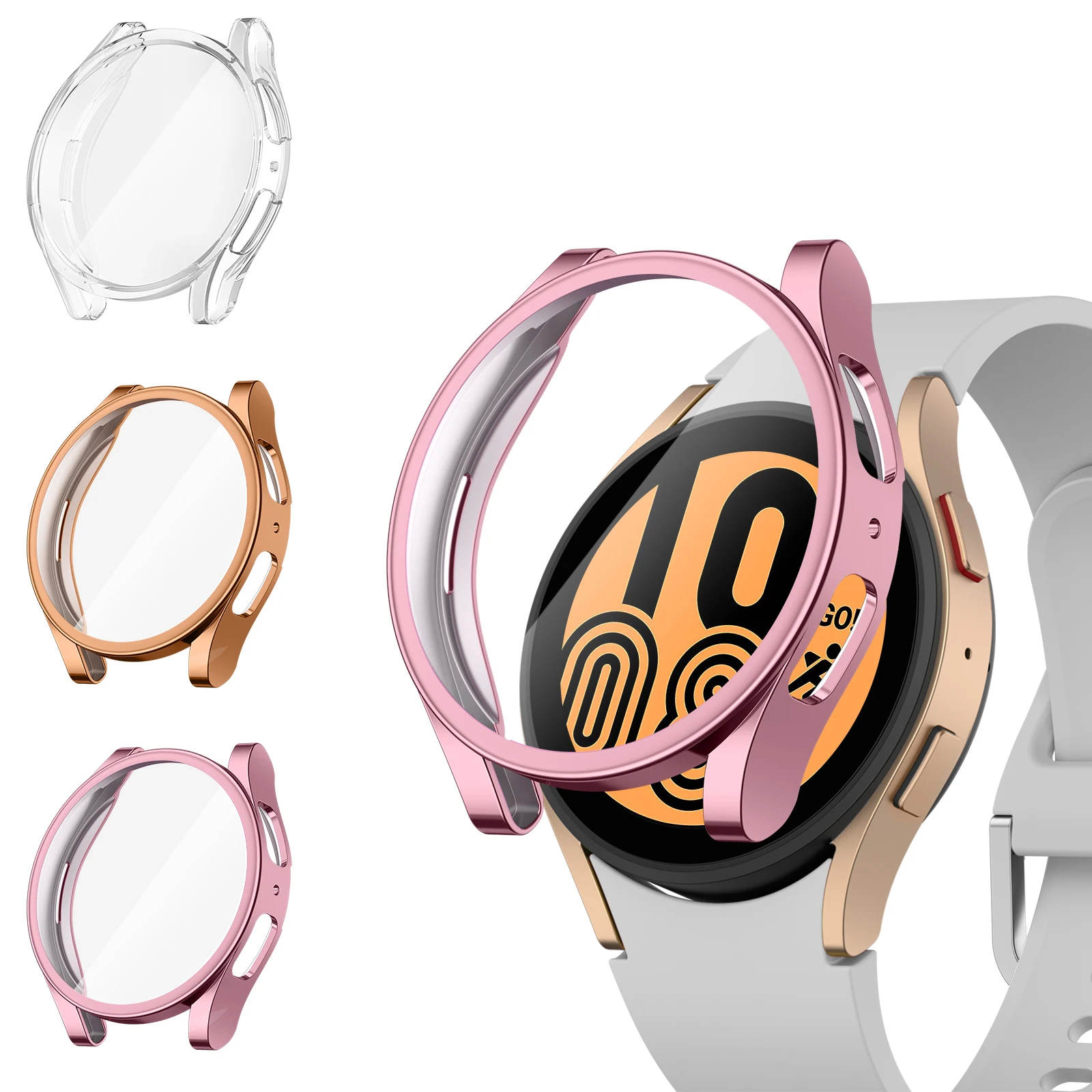 Enhanced TPU Full Cover Case with Screen Protector for Smartwatches, 40mm/44mm