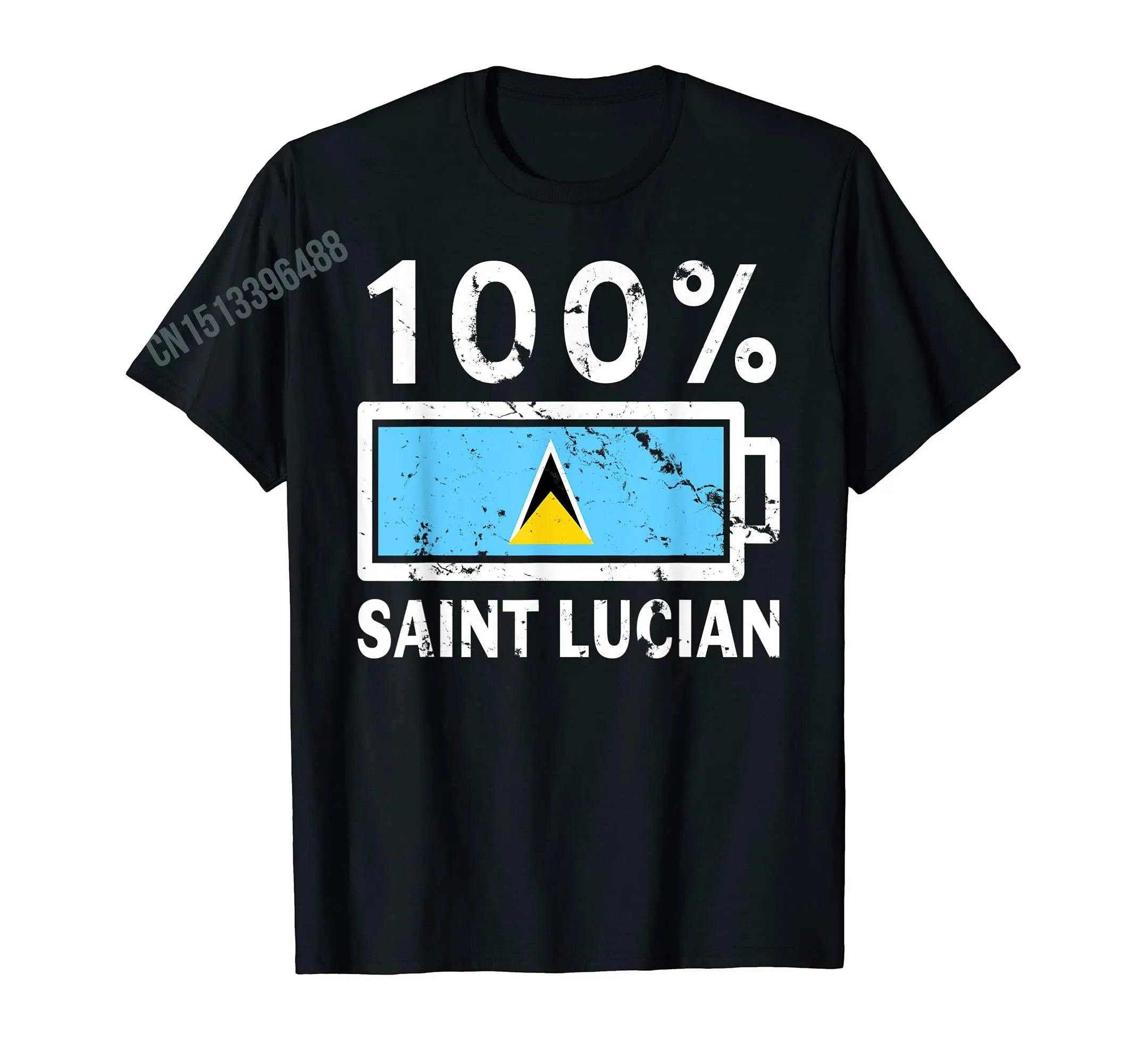 More Design IT'S IN MY DNA St. Saint Lucia Flag Pride National Country T- Shirt For Men Women T Shirt Tops Cotton Tees